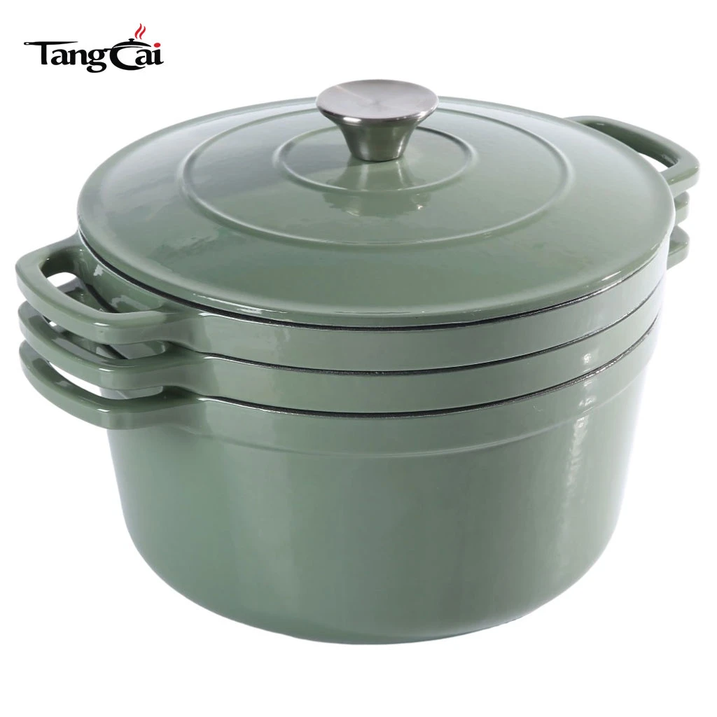 B2B Cookware Expert - Лидер продаж, Набор эмалированной посуды 3в1, 5-ти литровая кастрюля с крышкой, 10-дюймовая сковорода, 4-х литровая сковорода с крышкой