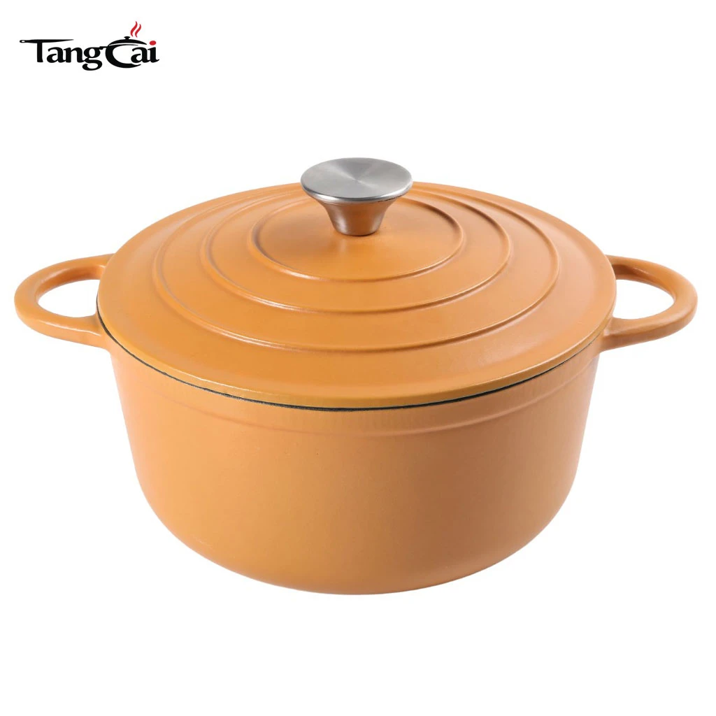 Жаровня из эмалированного чугуна 5QT 24 см -Круглая форма для запекания в духовке при температуре до 500 &deg; F