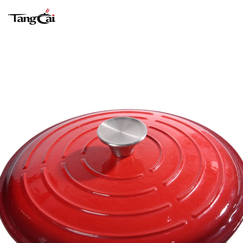 Фирменная круглая голландская печь Le Creuset Style 5.5QT из красного эмалированного чугуна с градиентом