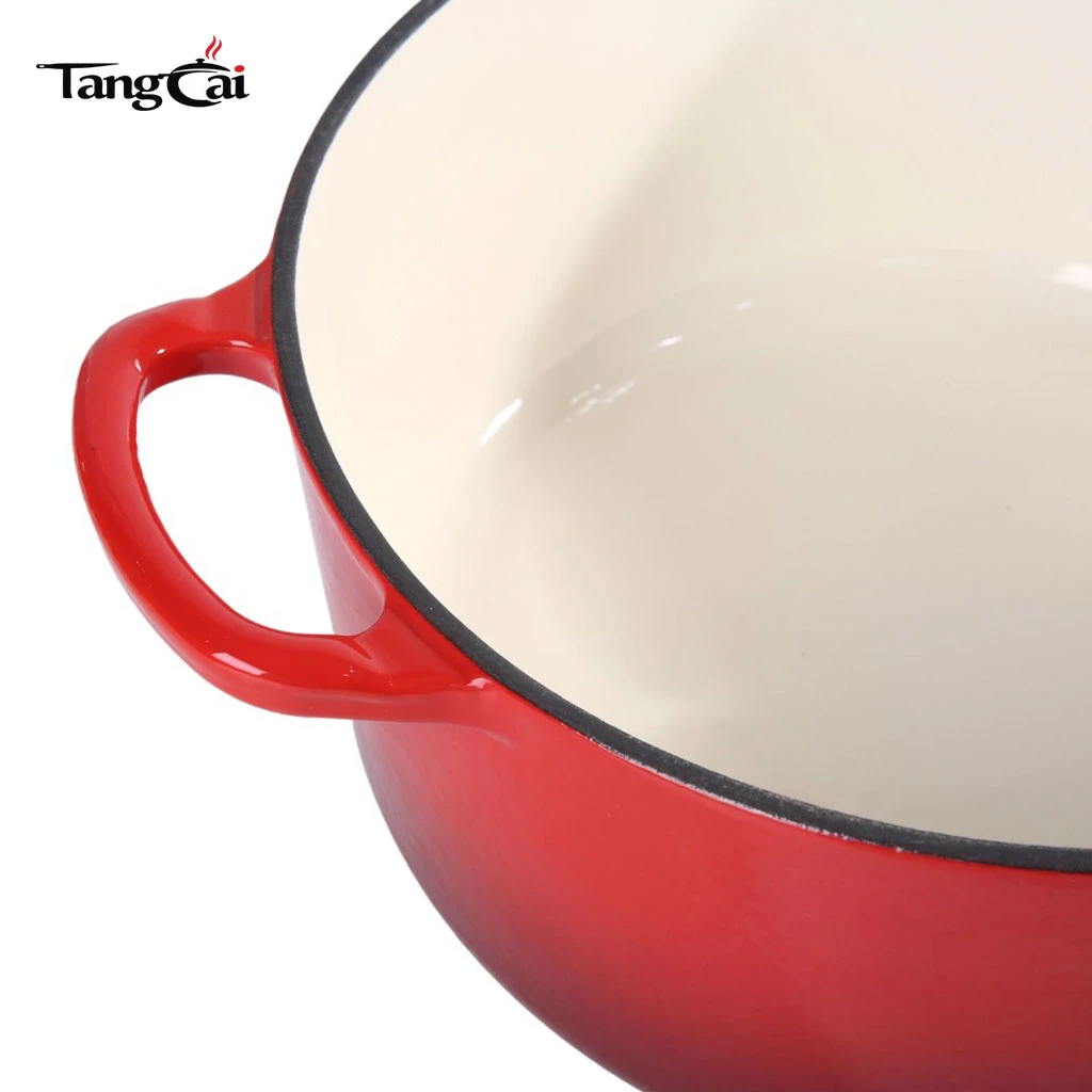 Фирменная круглая голландская печь Le Creuset Style 5.5QT из красного эмалированного чугуна с градиентом