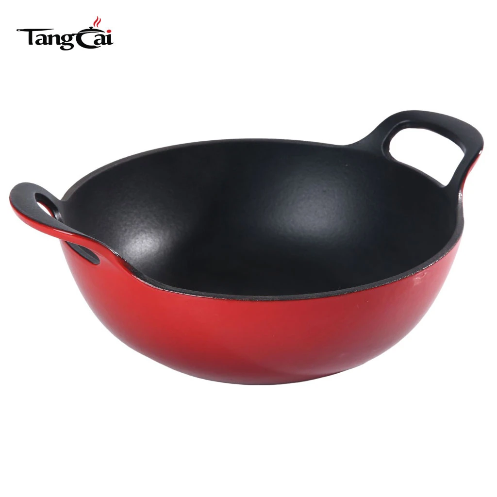 Традиционная круглая эмалированная чугунная тарелка Balti диаметром 10,25" 26 см, чугунная сковорода для жарки объемом 3 литра