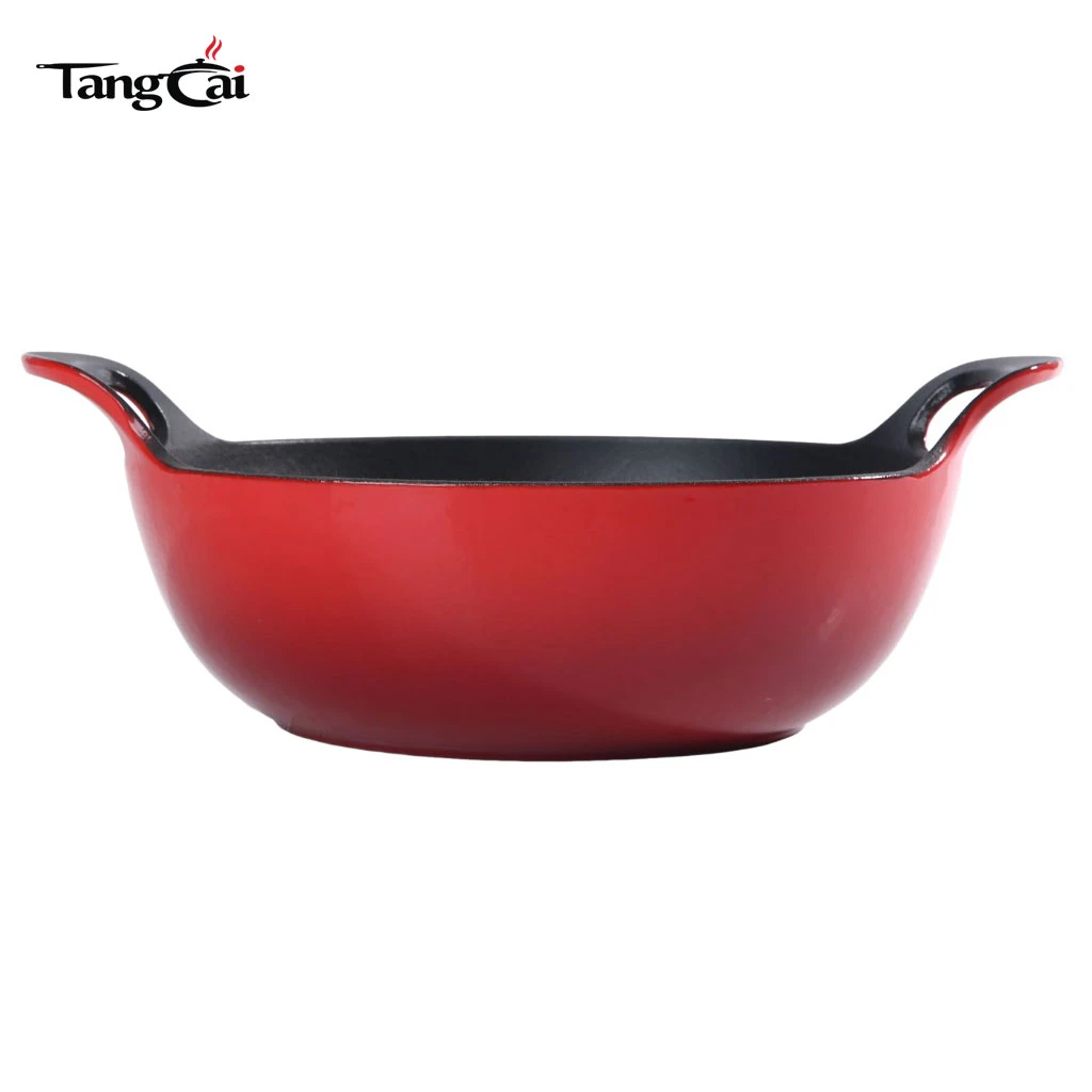 Традиционная круглая эмалированная чугунная тарелка Balti диаметром 10,25" 26 см, чугунная сковорода для жарки объемом 3 литра